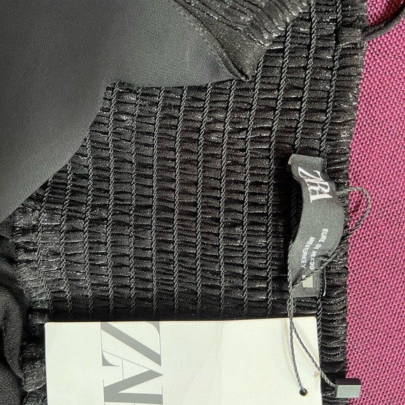 ZARA Stunning & Shimmering Crop Front Tie-Up Top, with smocking & Ruffled Hem❣️ - Picture 9 of 14